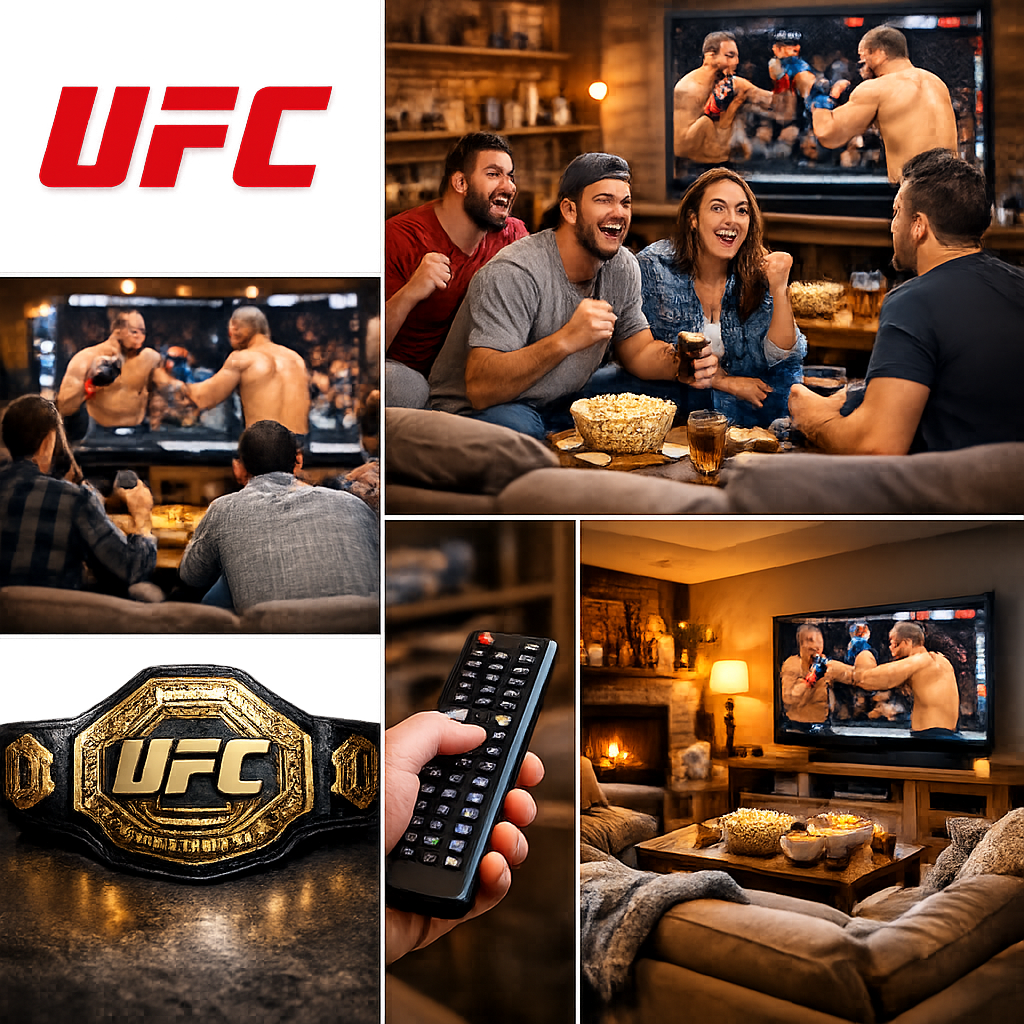 friends enjoying UFC streaming together