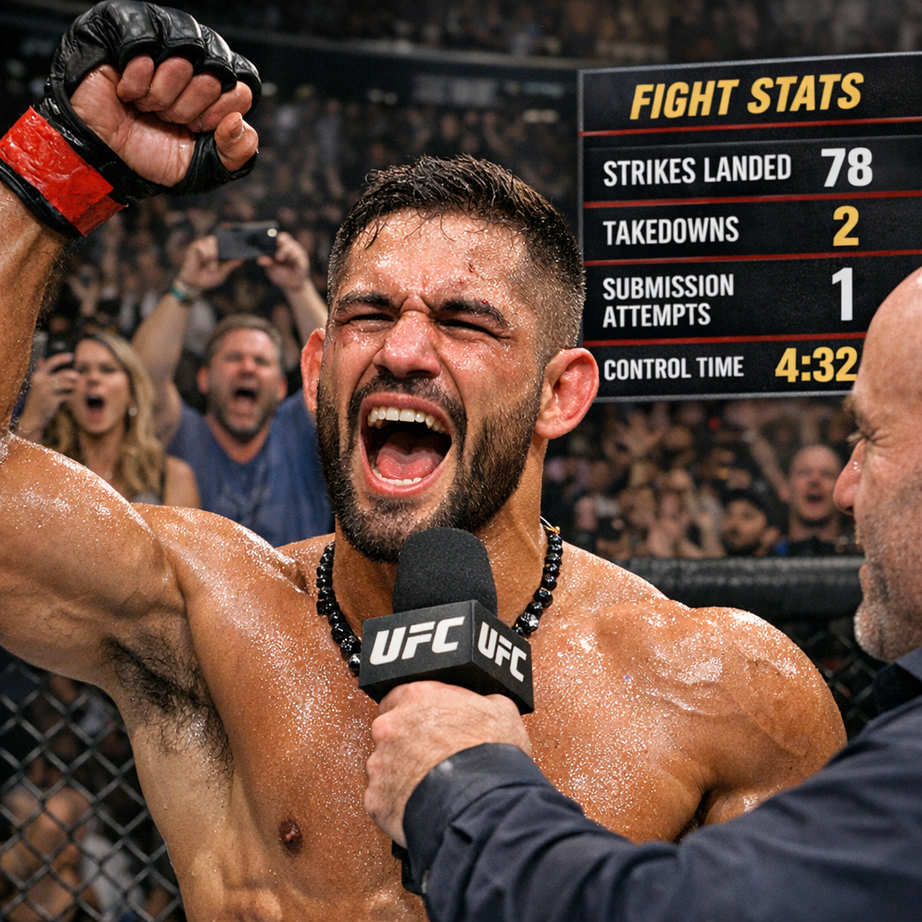 Fighter celebrating victory at UFC Fight Night June 20, 2026